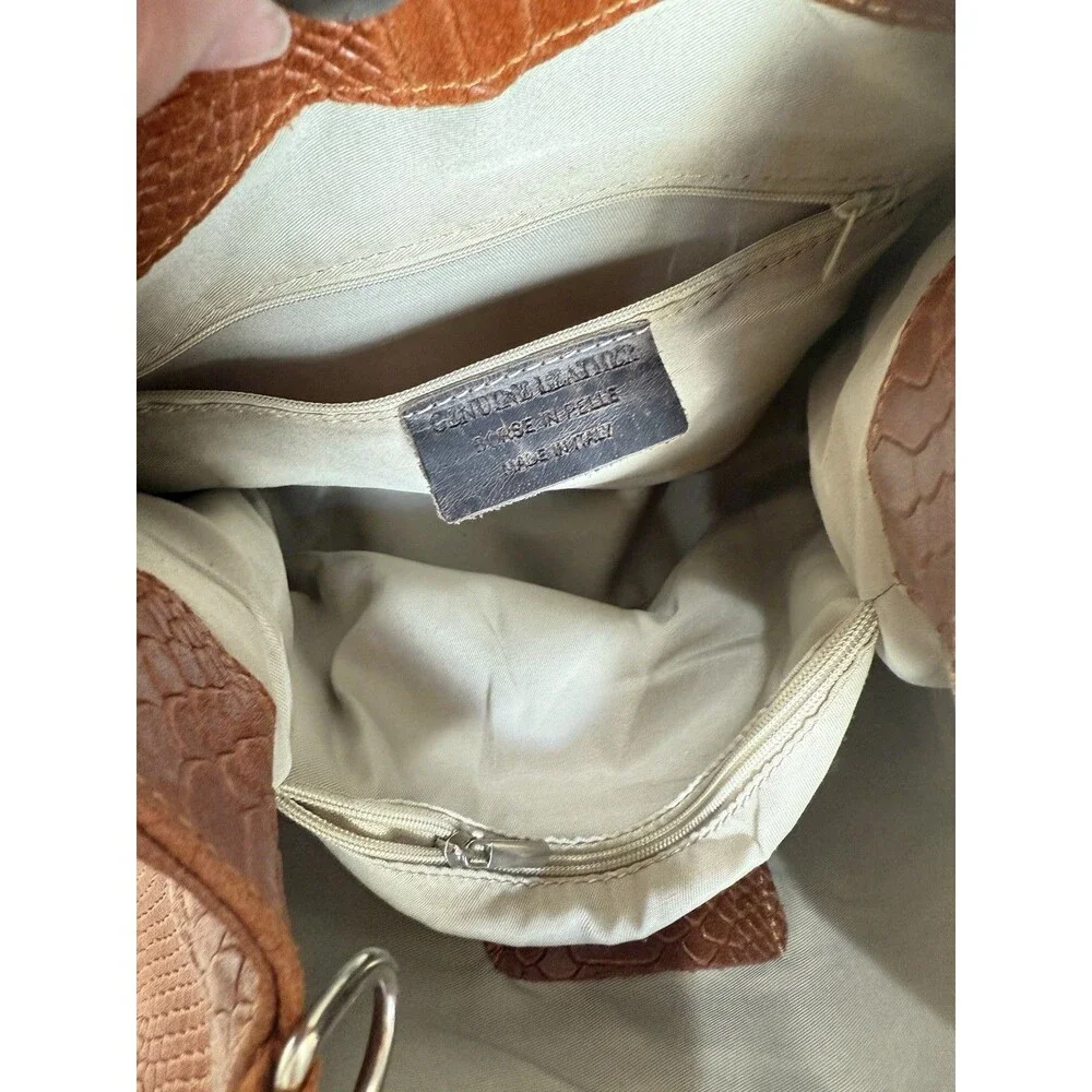 Borse In Pelle Handbag Genuine Leather Hobo Shoulder Purse Python Embossed